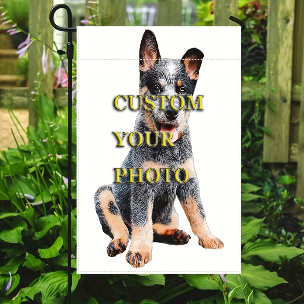 

Dog Puppy Custom Garden Flag - Personalized Outdoor Lawn Decoration, Polyester, Double-sided, Weather-resistant, No Metal Stand, 1pc, 12.2" X 18.1