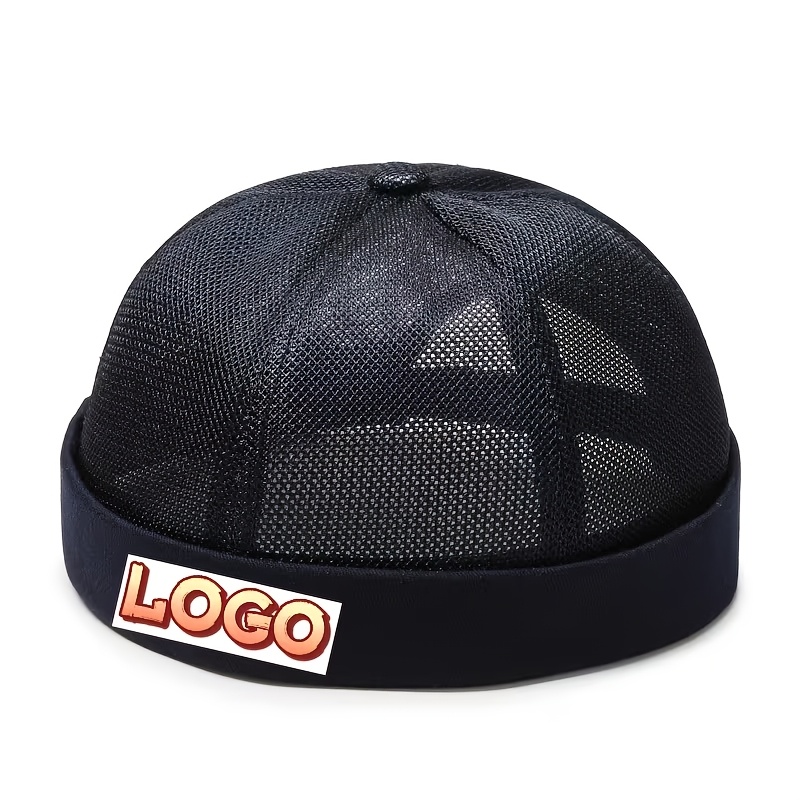 TEMU Cappello estivo in rete traspirante con logo personalizzabile, unisex, stile hip-hop street, casual, sportivo, misura regolabile, non pesante,