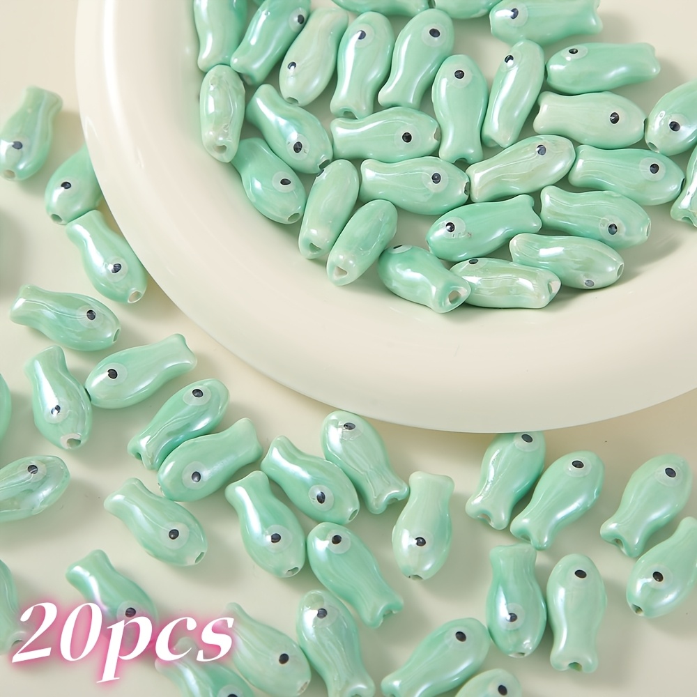 20pcs Ceramic Fish Beads Set for DIY Craft Supplies