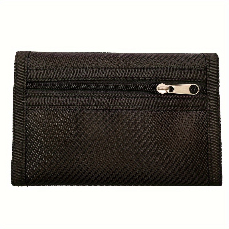 1pc Folding Wallet Men' Silvery Card Credit Card Zipper Bag
