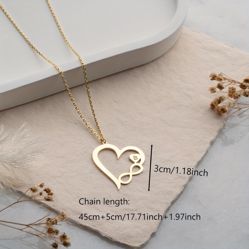 Women's Custom Initial Heart Pendant Necklace