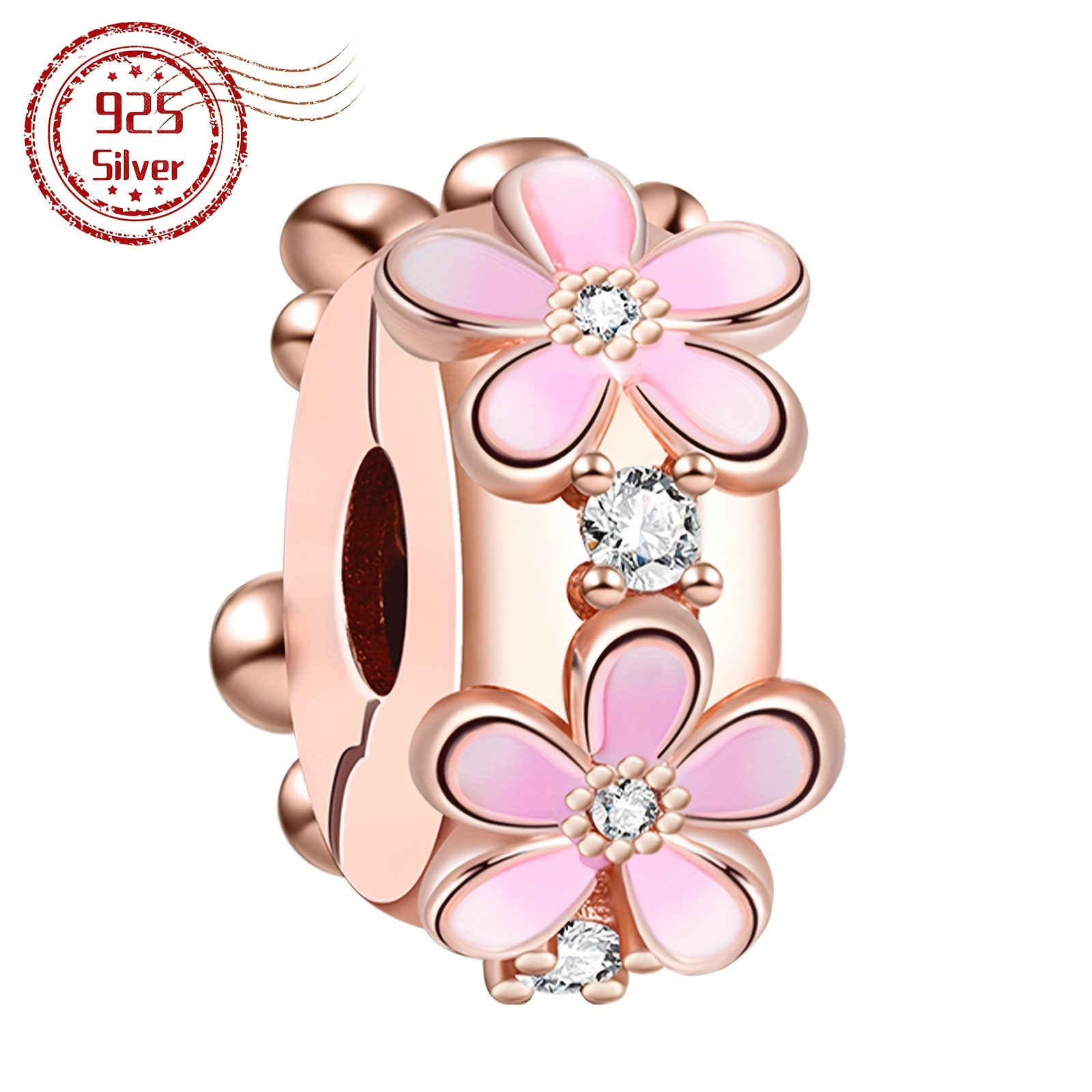

925 Sterling Silver Spacer Clip Charm Fit Original Charm Bracelet For Women Jewelry Making Gift