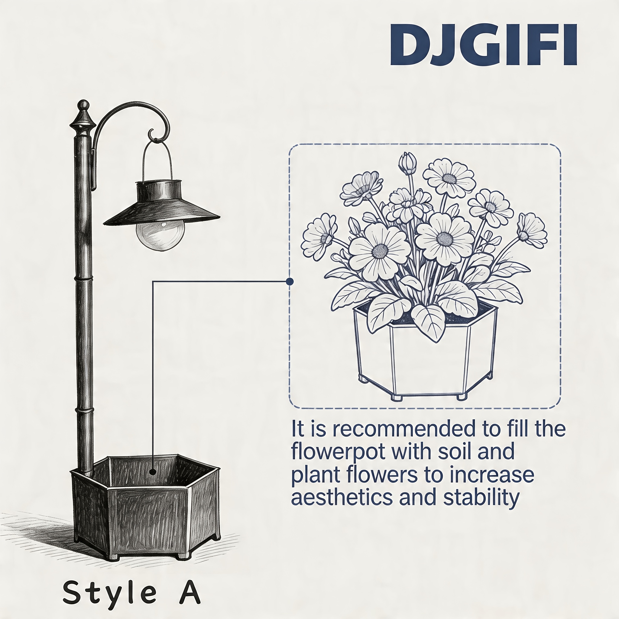 Image of 2-pack Outdoor Led Garden Lights, Hanging Lamp With Planter Base For Flowers, Ip44, Perfect For Yard Patio Wedding Party Decor & Holiday Gift. Planter Requires Plants For Stability.