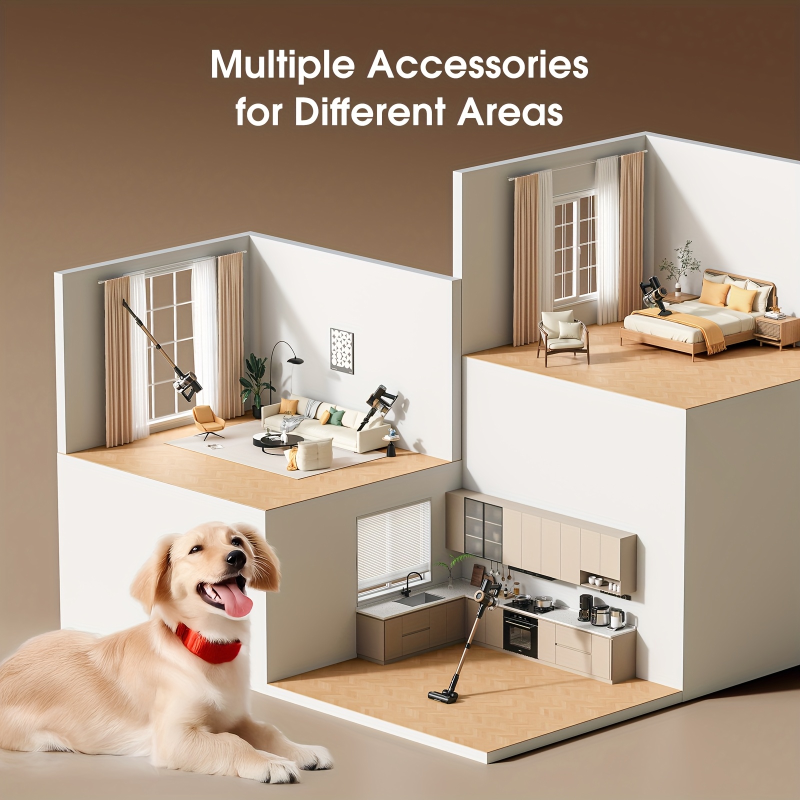 Lubluelu P2 Draadloze Stofzuiger, 33Kpa Staafstofzuiger met -Klitten Borstel en Verbeterd Groen Licht