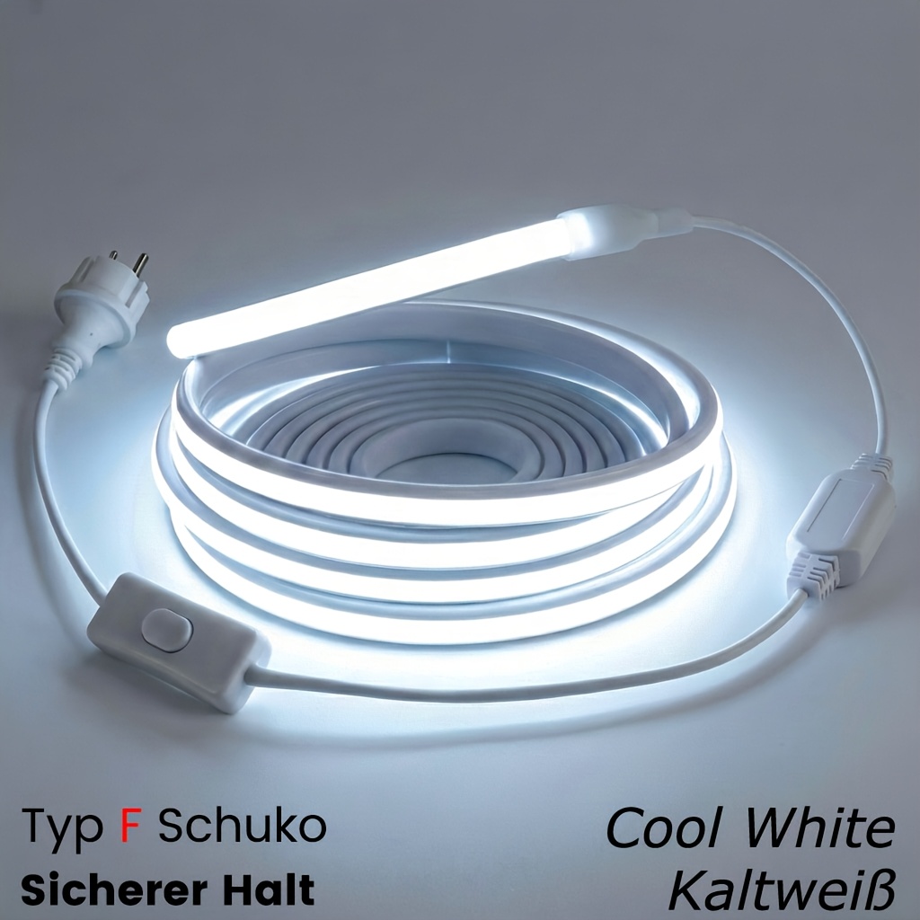 AC 220V 230V COB LED trakovi, fleksibilna notranja svetilka, 288 LED diod na meter, samolepilni trak z visoko svetilnostjo, na voljo v beli ali