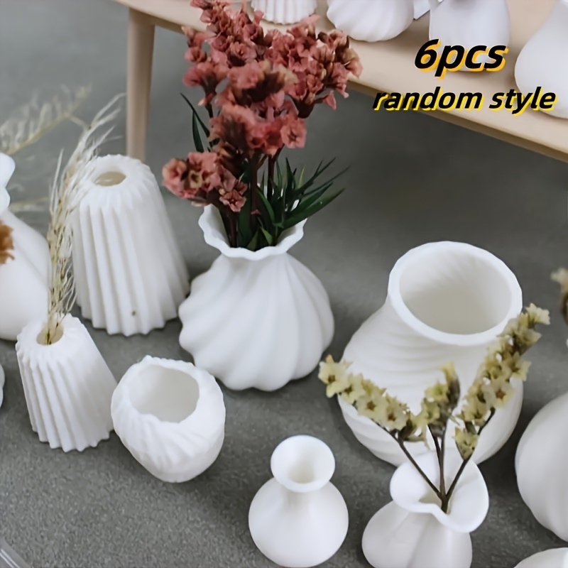 

6pcs Vase Craft Accessories - Plastic Vases For Room Decor, Ideal For Handcrafted Projects, Vases Home Decor