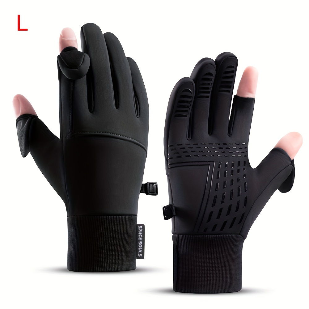 E-shop Herren-Winter-Fahrradhandschuhe für Outdoor-Sportarten, Laufen, Motorradfahren und Skifahren mit Touchscreen-Funktion - Rutschfeste, warme