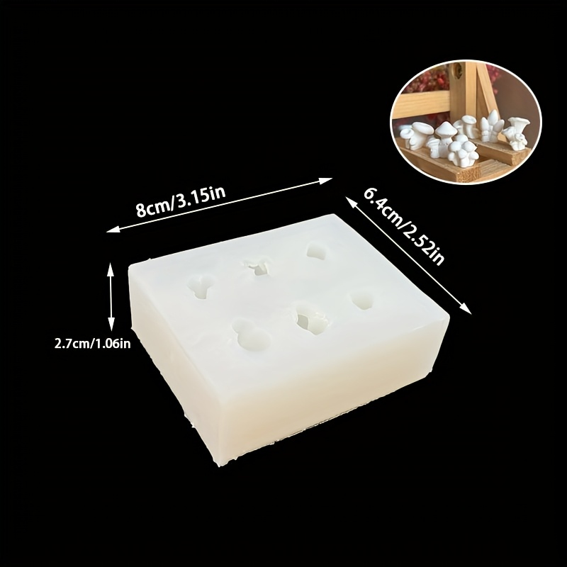 E-shop 6-Style Mini Pilz Silikonform Sechs-in-Eins Pilz Silikonform Kristall Epoxidharz Ornament Form Schmuck Gießform Silikonform Geeignet für Harz