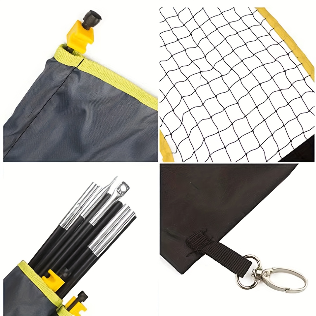 5pcs Portable Badminton Net Set with Quick Setup System - Foldable Outdoor/ Game Net, Heavy-Duty Frame & Wind-Resistant Net, Lightweight for easy Transport, No Tools/Stakes/Complex Setup - All-in-One Kit for Backyard, Beach,
