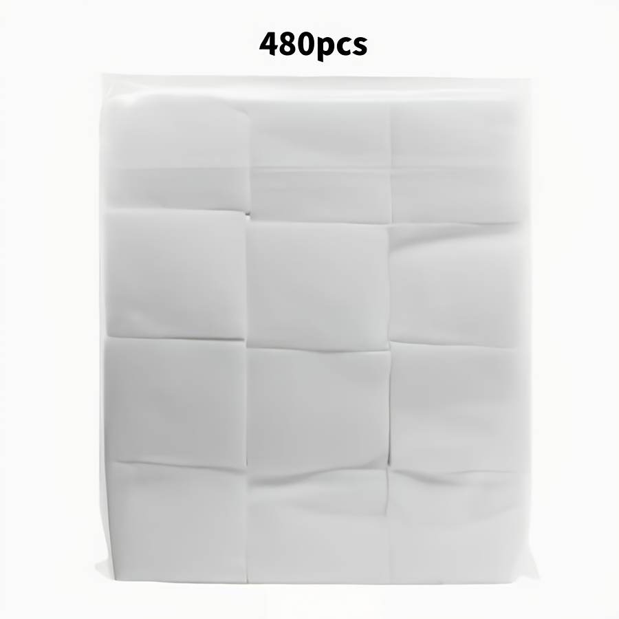 TEMU 480/640/880/1500pcs Pads, Thin Absorbent, Non-woven Fabric, Soft Facial Wet Compress, Toner, Nail Polish Remover, Skin-friendly Tattoo Special