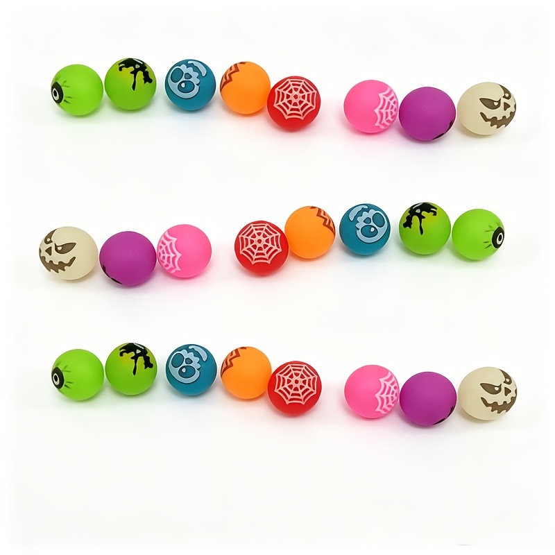 Image of 40pcs Luminous Halloween Bouncing Balls - Gift With Pumpkin, Bat, And Motif For Prank Game Rewards And Halloween Giveaways. Perfect Halloween Gift, Random Color, Handheld Ball