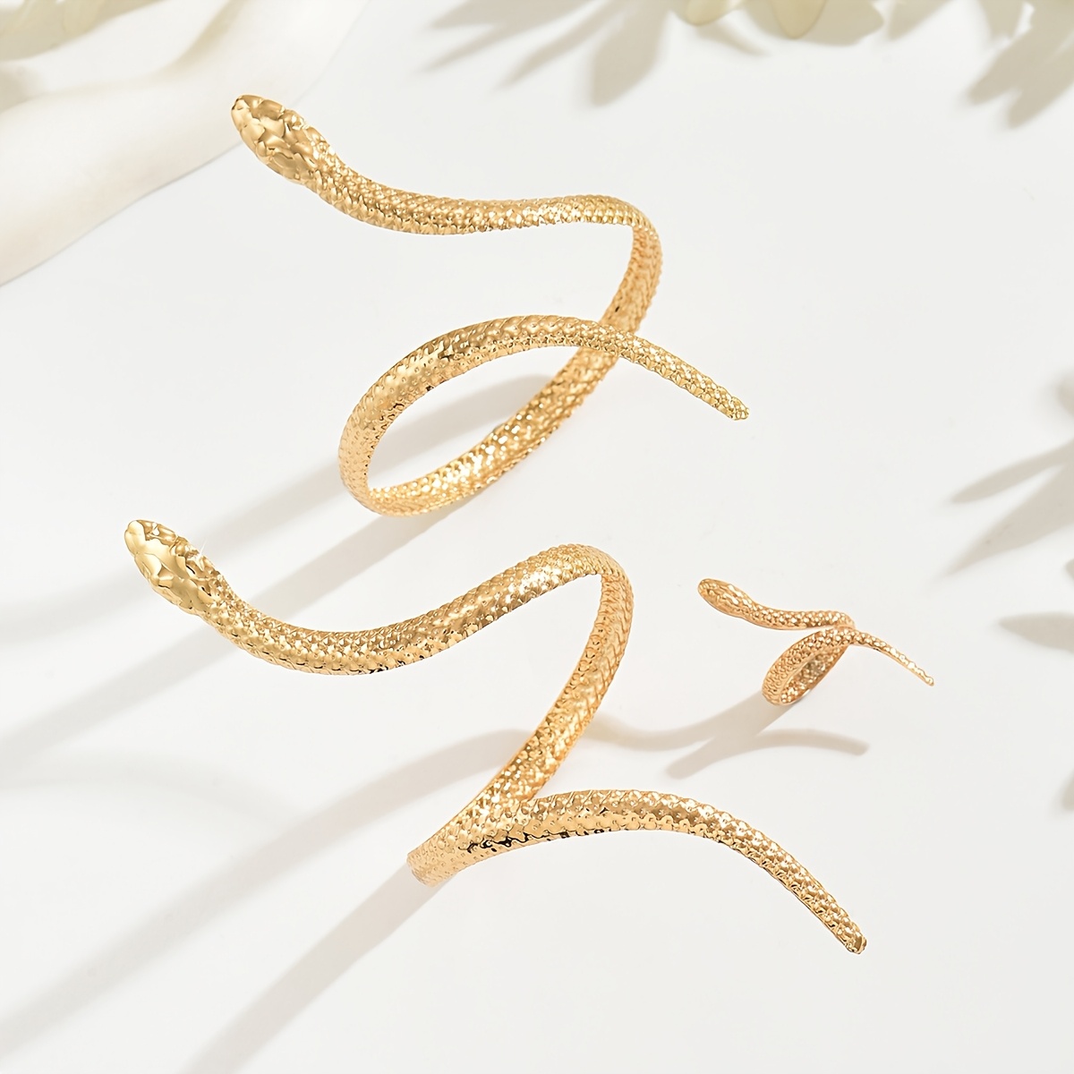 Snake Bracelet Ring Set Punk Style Women's Jewelry