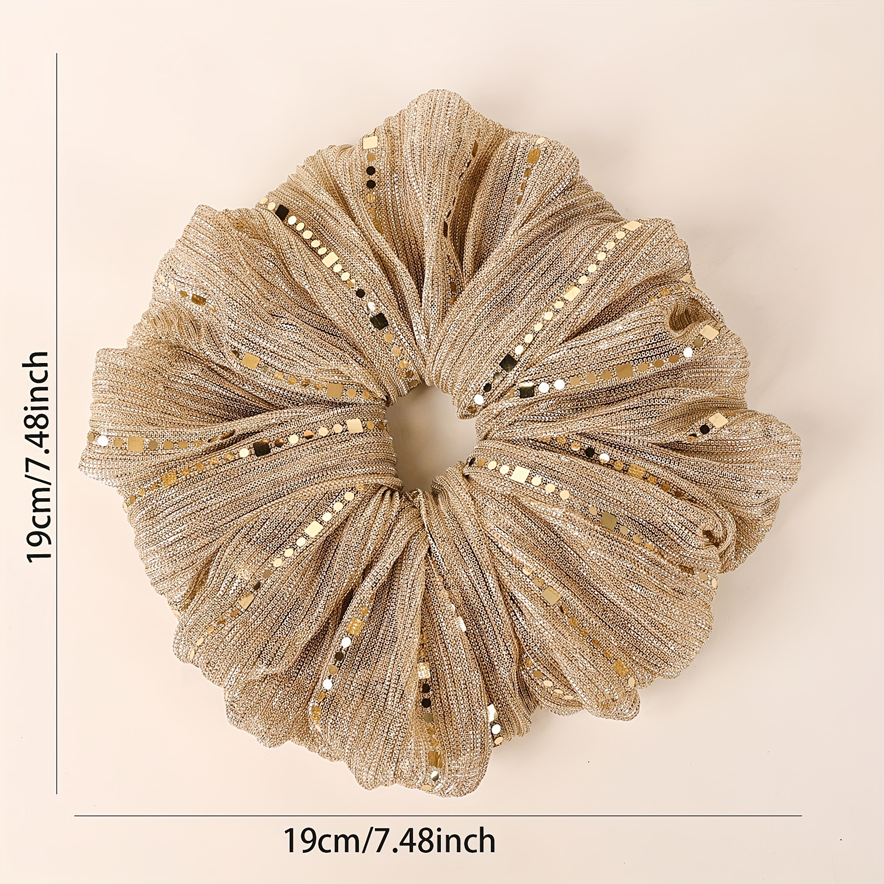 TEMU 1pc Elegant Sequined Scrunchie Hair Tie For Women & S - Sparkling Mixed Color Hair Accessories For Parties, Weddings, Casual Attire, Hair Ties For S, Party Hairpiece, Intricate Accessory Craft