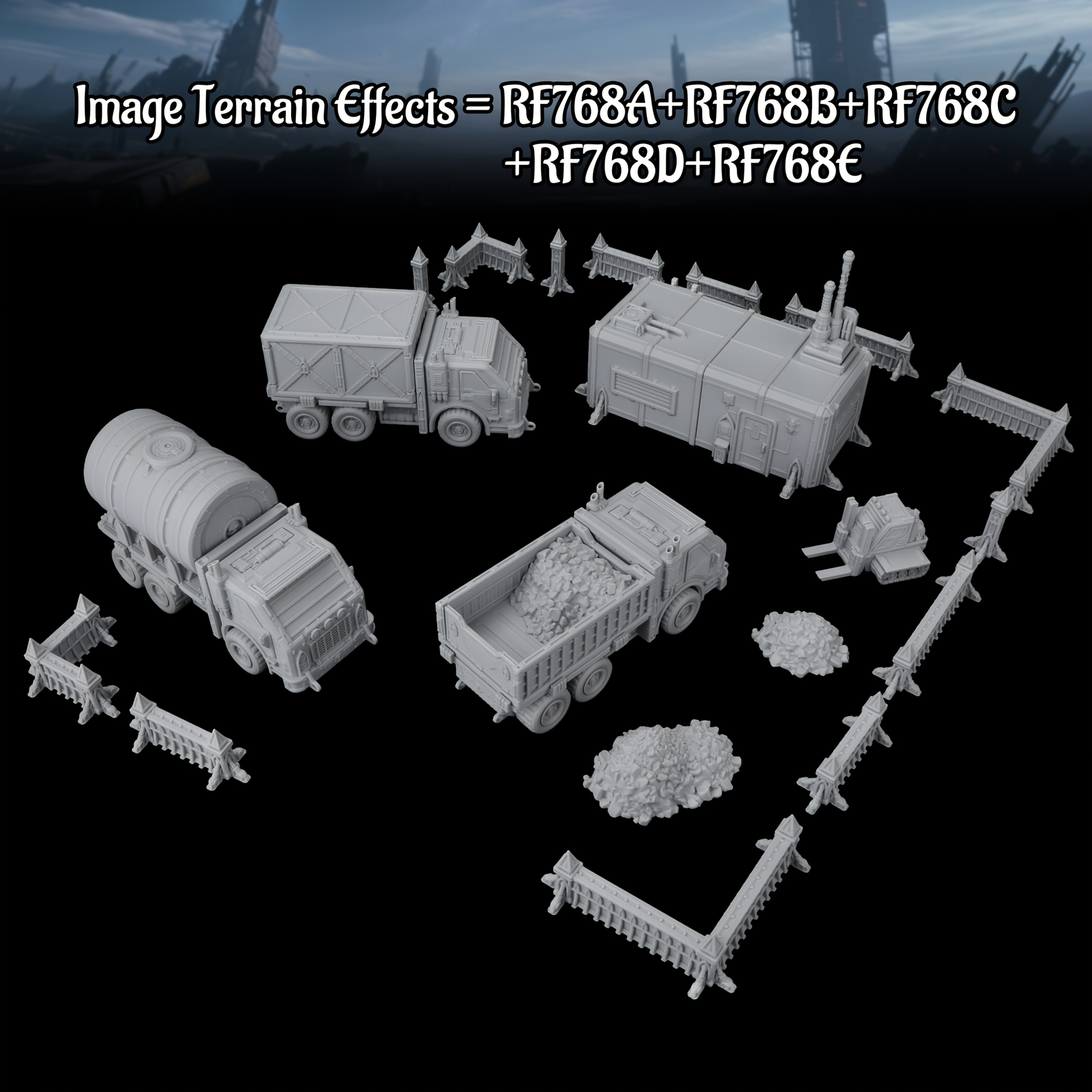 Sci-Fi Industrial Miniature Terrain Set RPG Collection