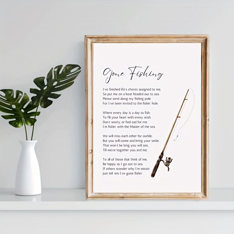 Gone Fishing Poem Canvas Print Wall Art - Frameless Educational Chart ...