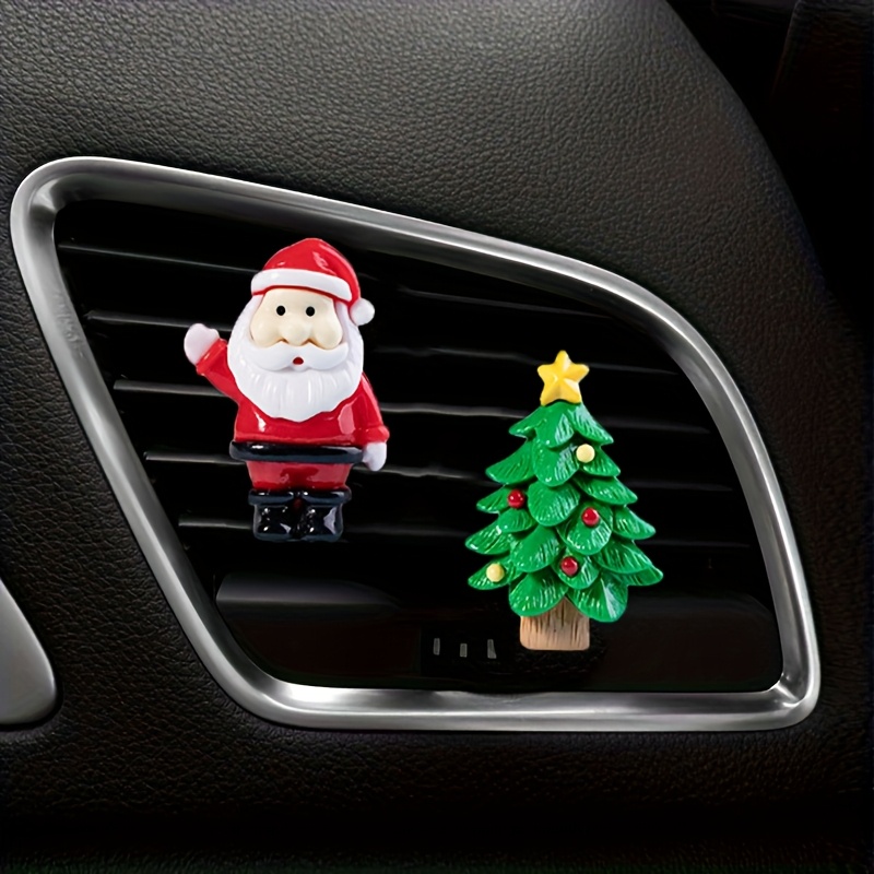 TEMU 2pcs Christmas Car Air Vent Clips Compatible For Santa Claus & Other Decorations - Scent-free Dashboard, Clip- Vents (, For /pets)