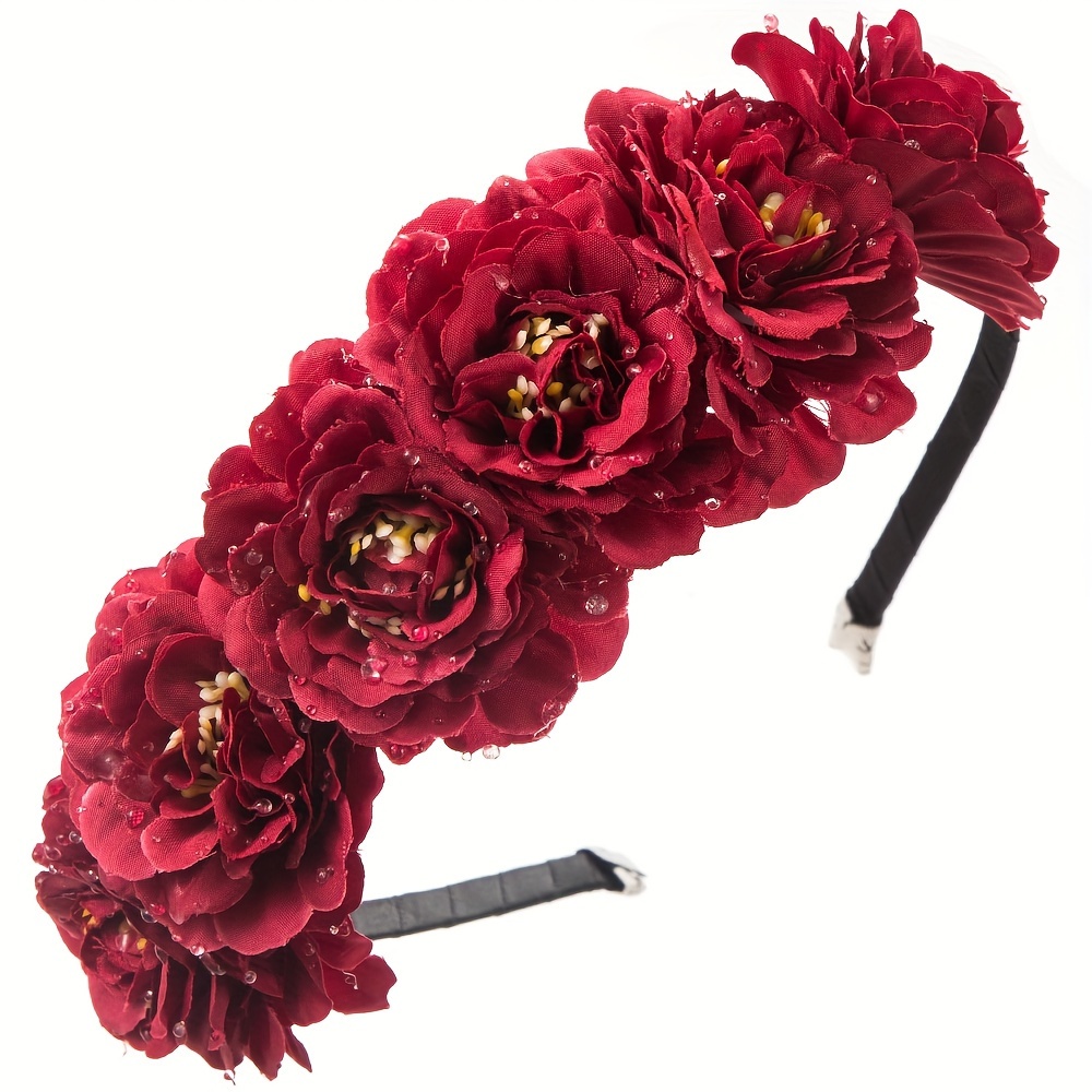 Rose Headpiece deals -Bridal- Red Flower Hair Accessory