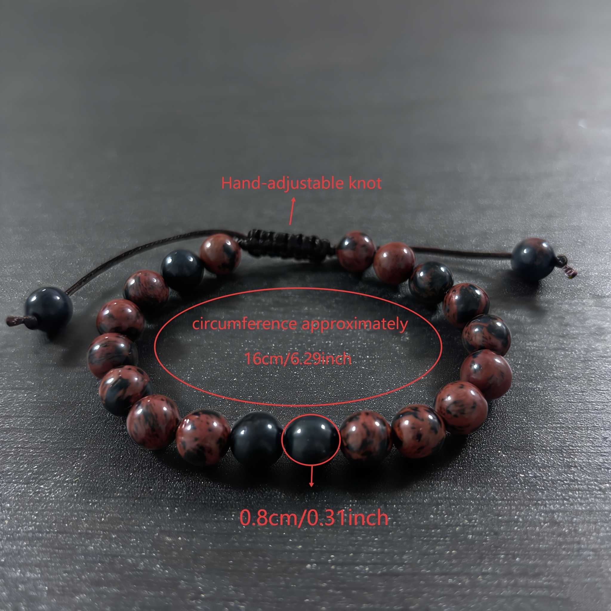 Golden Swan Stone Adjustable Bracelet, Natural Woven Style