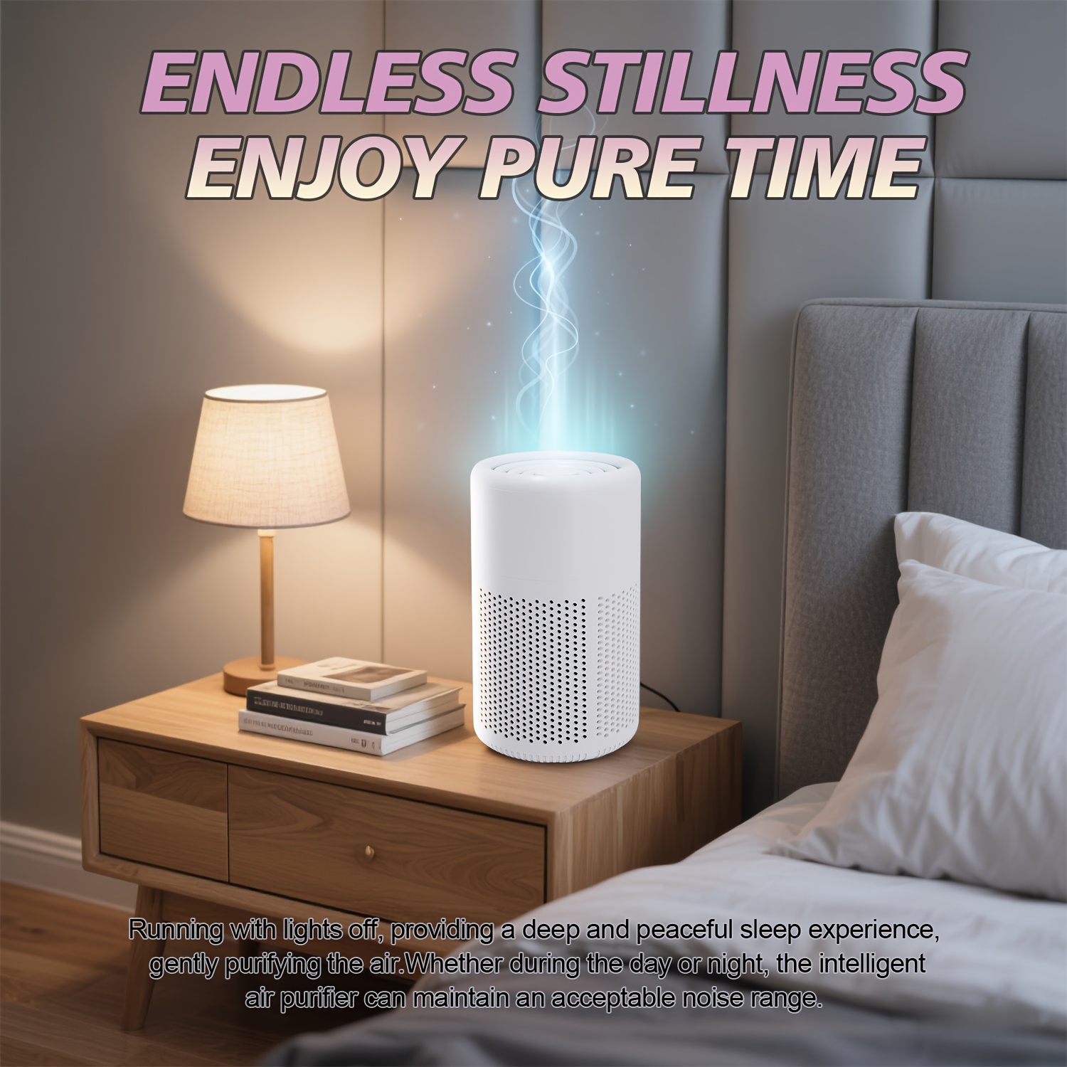 Air Purifier with HEPA Filter, Anti-Allergy, Negative Ions, and Quiet Operation for Desktop Use. Eliminates Pet Dander, Odors, Smoke, Pollen, Secondhand Formaldehyde, and PM2.5 Fine Particles. Features a Type-C Port and 3-Speed Wind Adjustment.