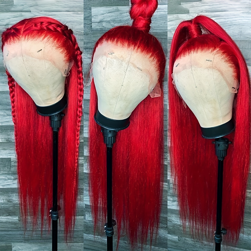 

Long Straight 26 Red Wig Synthetic Wig Pre- Wig For Women