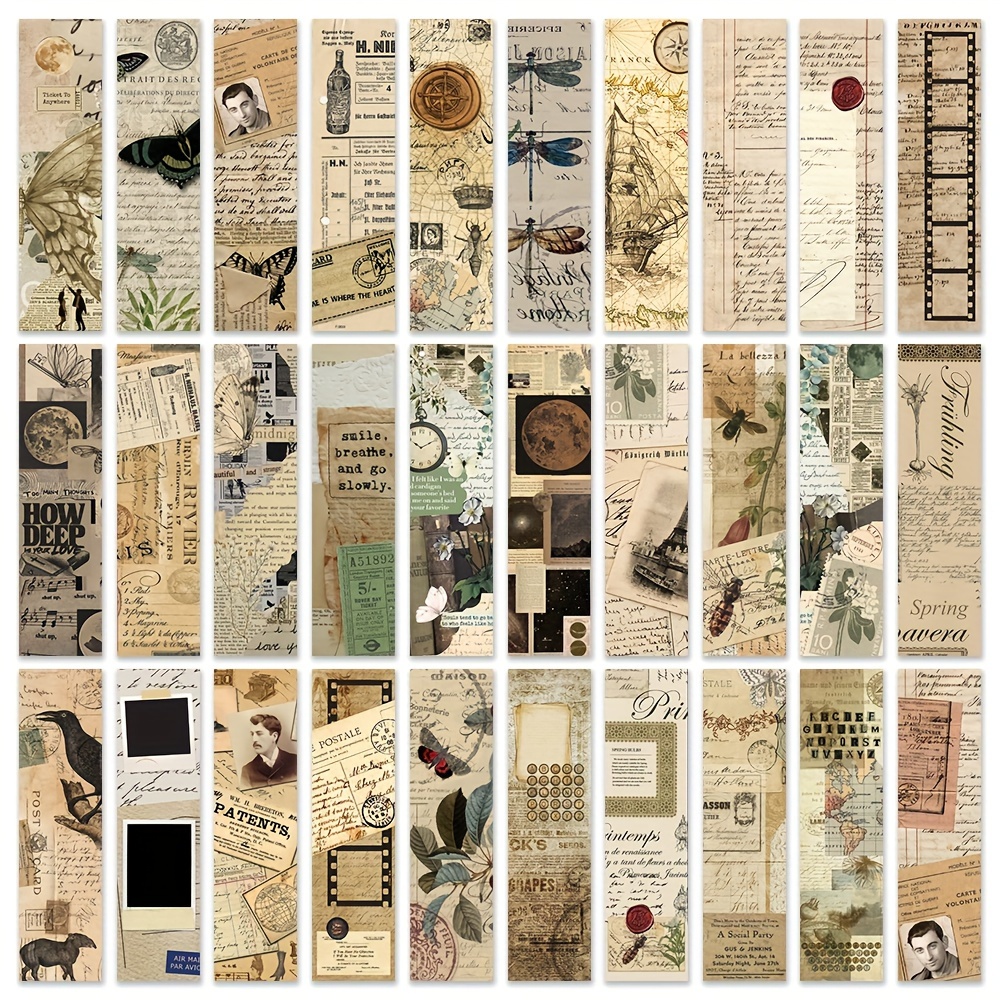 30 Exquisite Vintage Bookmarks, Gift For Reading Enthusiasts, Beautiful Note Cards, Paper Bookmarks, Christmas Gift