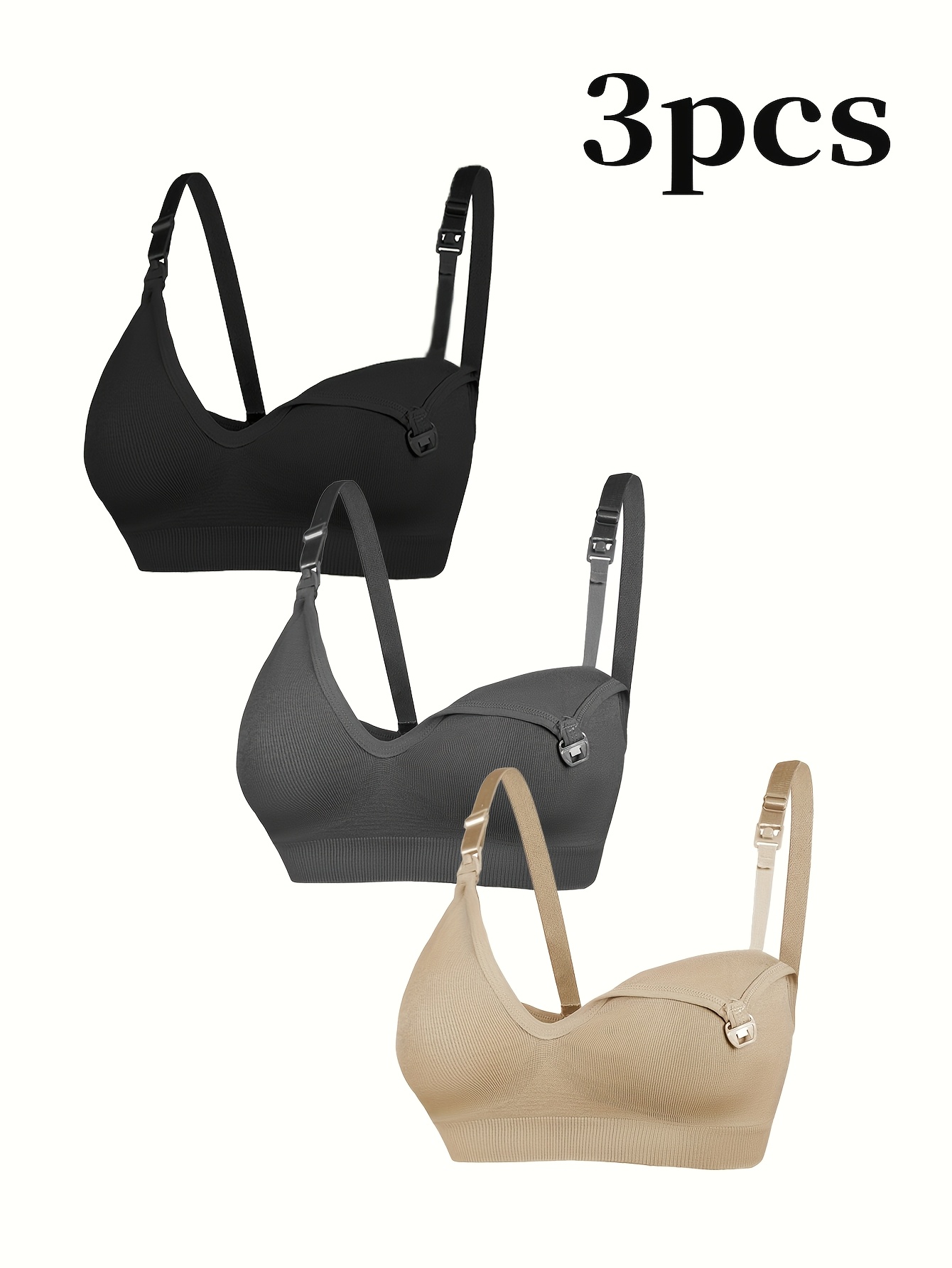 Adjustable Maternity And Nursing Bras for Women, Set of Three