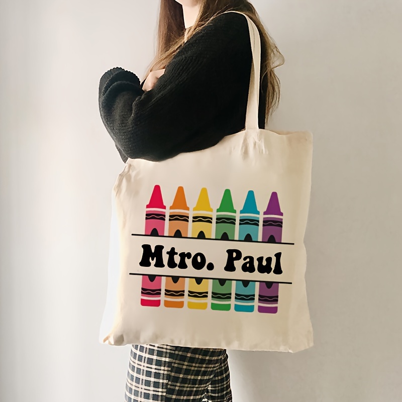 

Teacher's : Personalized Canvas Tote Bag With Unique Pattern - Leakproof, Reusable Shoulder Bag For Daily & Travel - Perfect Gift For Her On Holidays