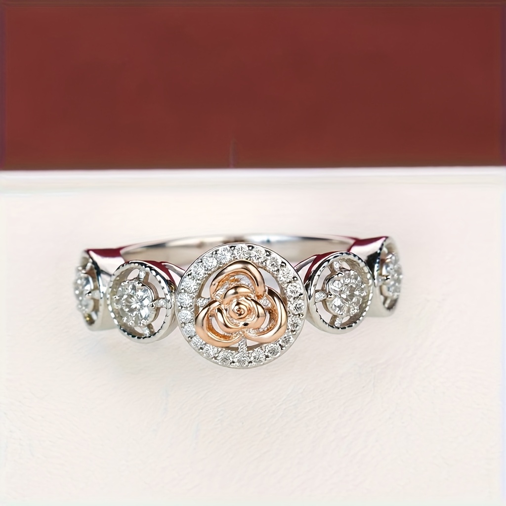 Cute Women's White Round Synthetic Zirconia Ring, Gift