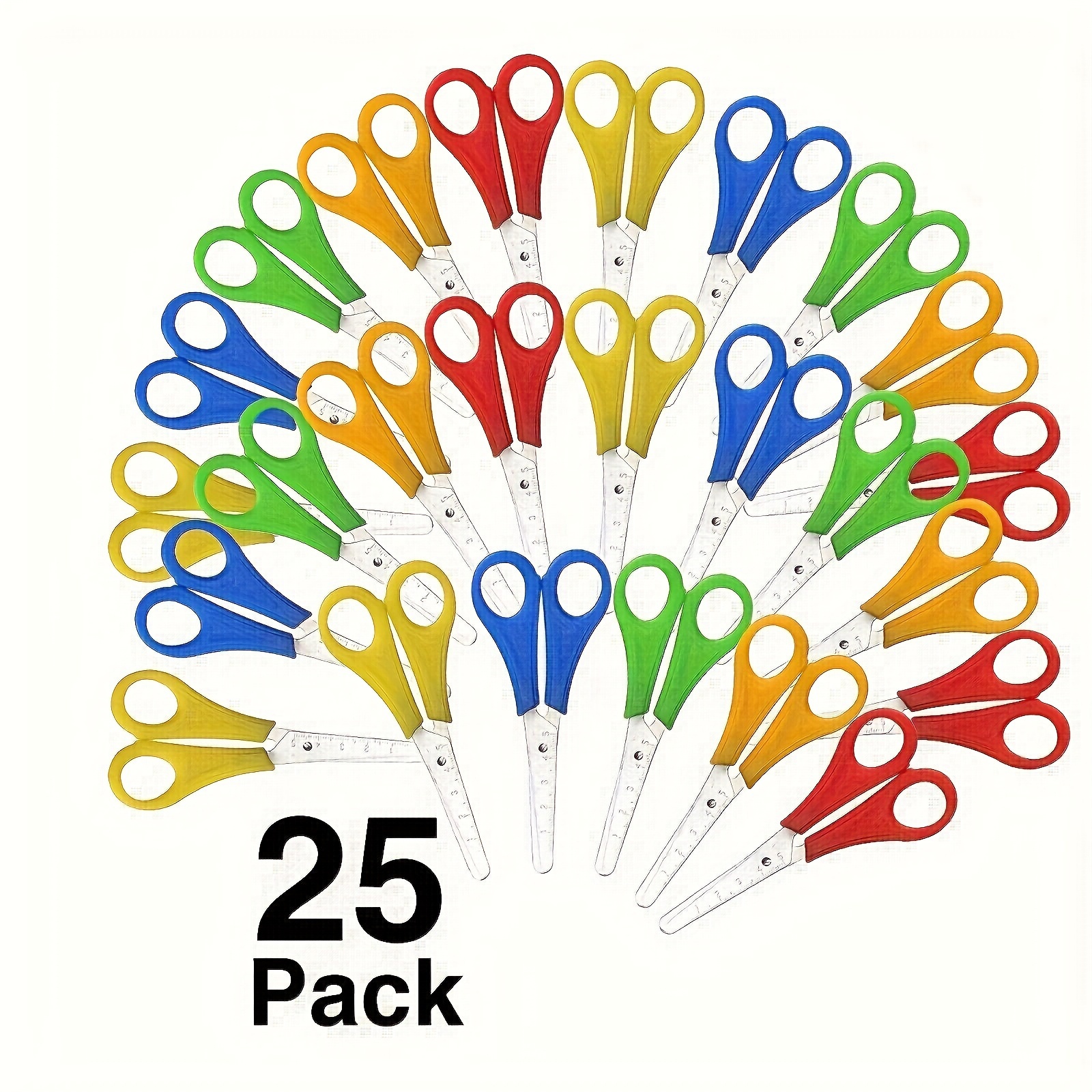 25pcs Scissors Scale Ruler Office Scissors