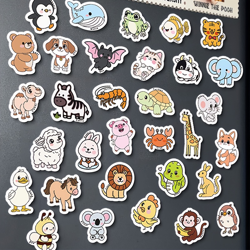 Image of 32 Cute Animal Fridge Magnets - Soft Magnetic Material, Christmas Thanksgiving Gifts, Gourmet Home Decoration & Gifts, Cute Fridge Magnets, Supplies