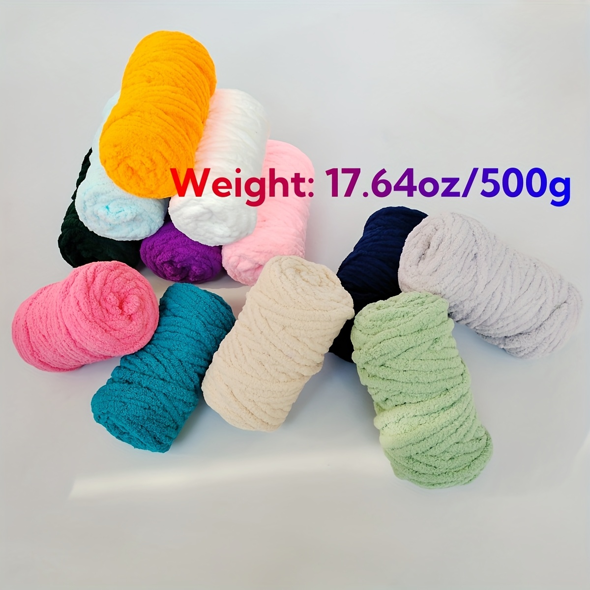 

1pcs Knitting Yarn Chenille Chunky, Knitting 500g, Chunky Yarn Crochet Blanket, Diy Coarse Blanket Ice Strips Thickened, Loss, Handmade Blanket Yarn, Washable Machine Washable