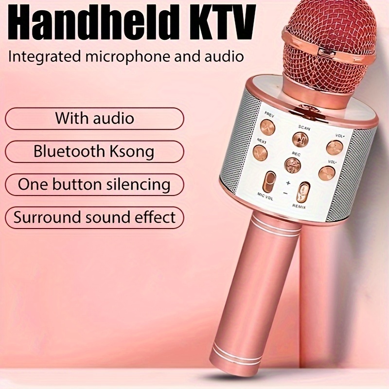 Micrófono inalámbrico para cantar karaoke, micrófono inalámbrico  inalámbrico dual inalámbrico inalámbrico de mano con receptor recargable  para salida