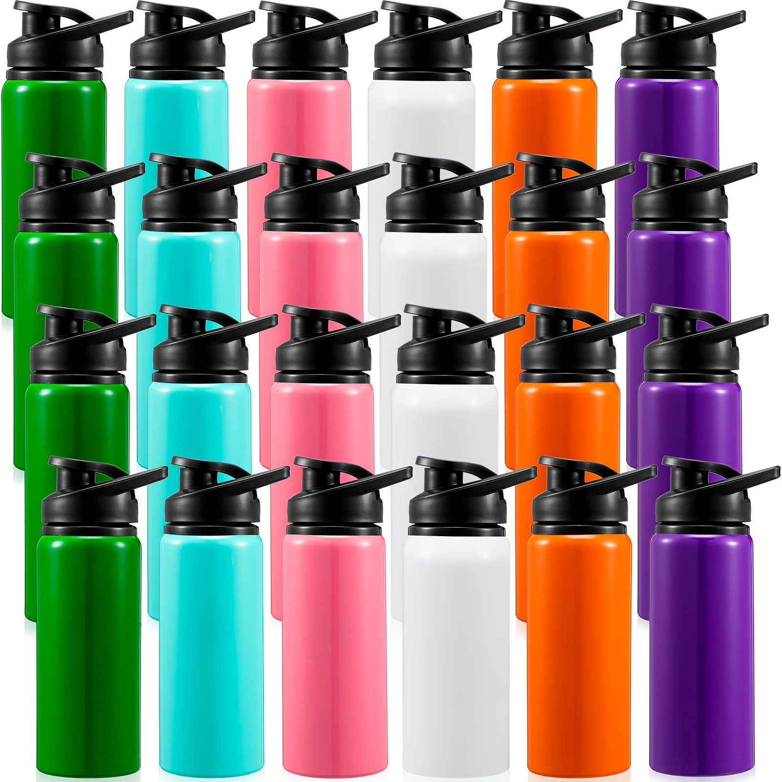 Kids Bike 10 Pcs Aluminum Water Bottle 17 Oz Reusable Bike Water Bottles Snap Lid Lightweight Water Bottles