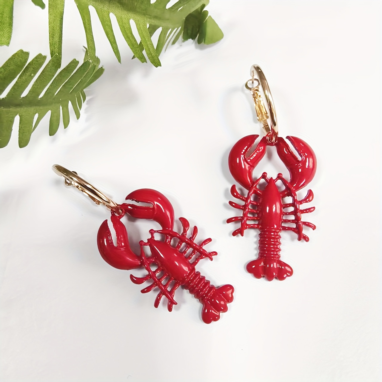 E-shop 1 Paar Neue Sommerurlaub Nautischer Stil Damen Ohrringe Mode Böhmische Marineleben Serie Rote Emaille Karabinerohrringe Tägliche Strandparty
