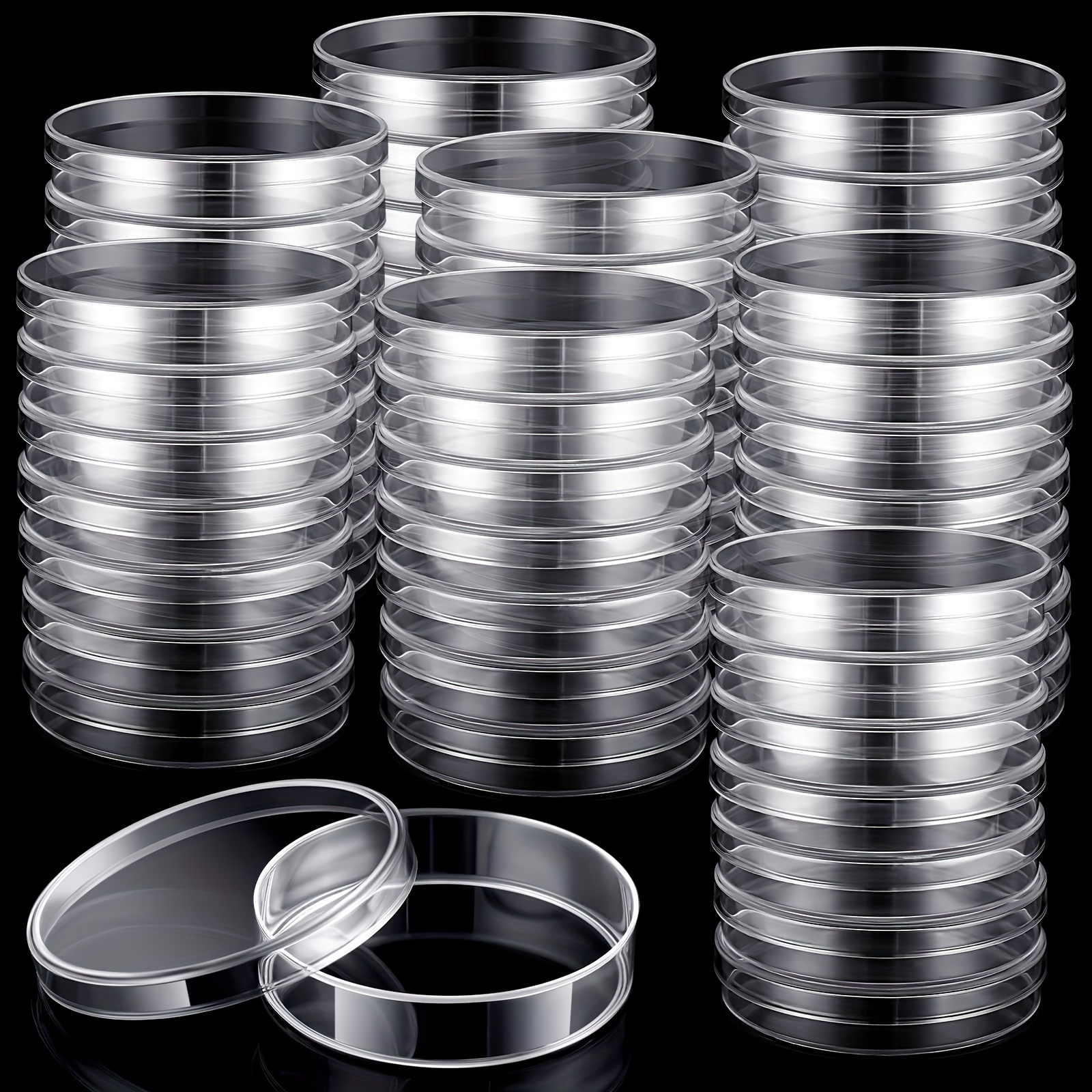 

20-pack Disposable Plastic Dishes With Lids, 60mm Diameter X 15mm Depth, Clear Plates For Experiments, School Projects, Industrial & Scientific Research Equipment