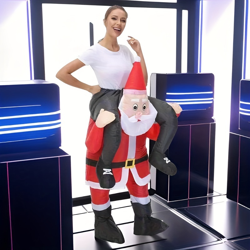 

Anime Style Inflatable Santa Costume - Polyester Material Streetwear For Christmas Party Fun