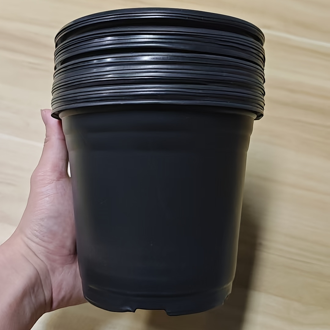 E-shop 20er Pack Töpfe, 15 cm (ca. 5,91 Zoll) Pflanzen- und Blumentöpfe, Pflanzentöpfe aus Kunststoff mit Drainagelöchern, Garten-Blumentöpfe zum