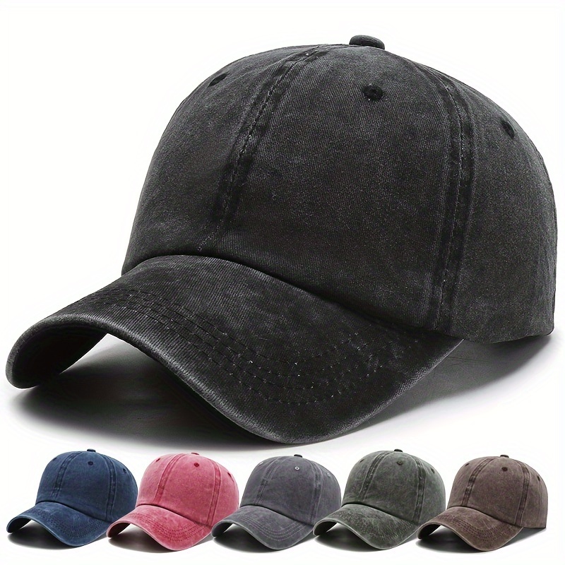 

1pc Men's Solid Color Peaked Cap, Retro Versatile Sunshade Baseball Hat For Spring, Autumn
