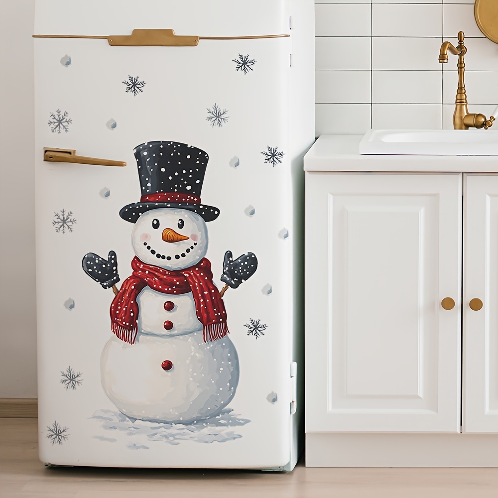 

Christmas Snowman Kitchen Refrigerator Home Background Decoration Wall Sticker