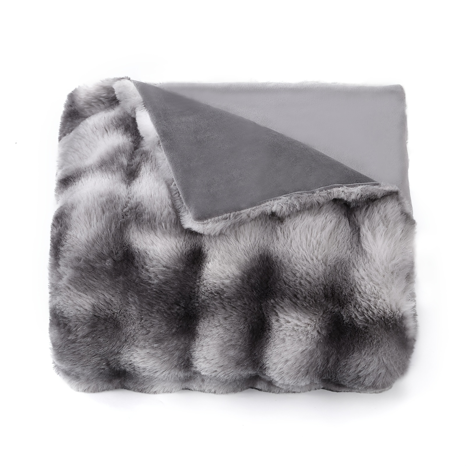 Image of 1pc Double-layer Printed Faux Rabbit Fur Blanket, Fabric Weight 450gsm, Super , Temperature-locking , No Snagging Or Fading, Suitable For All Such As Sleeping, Office, And Travel