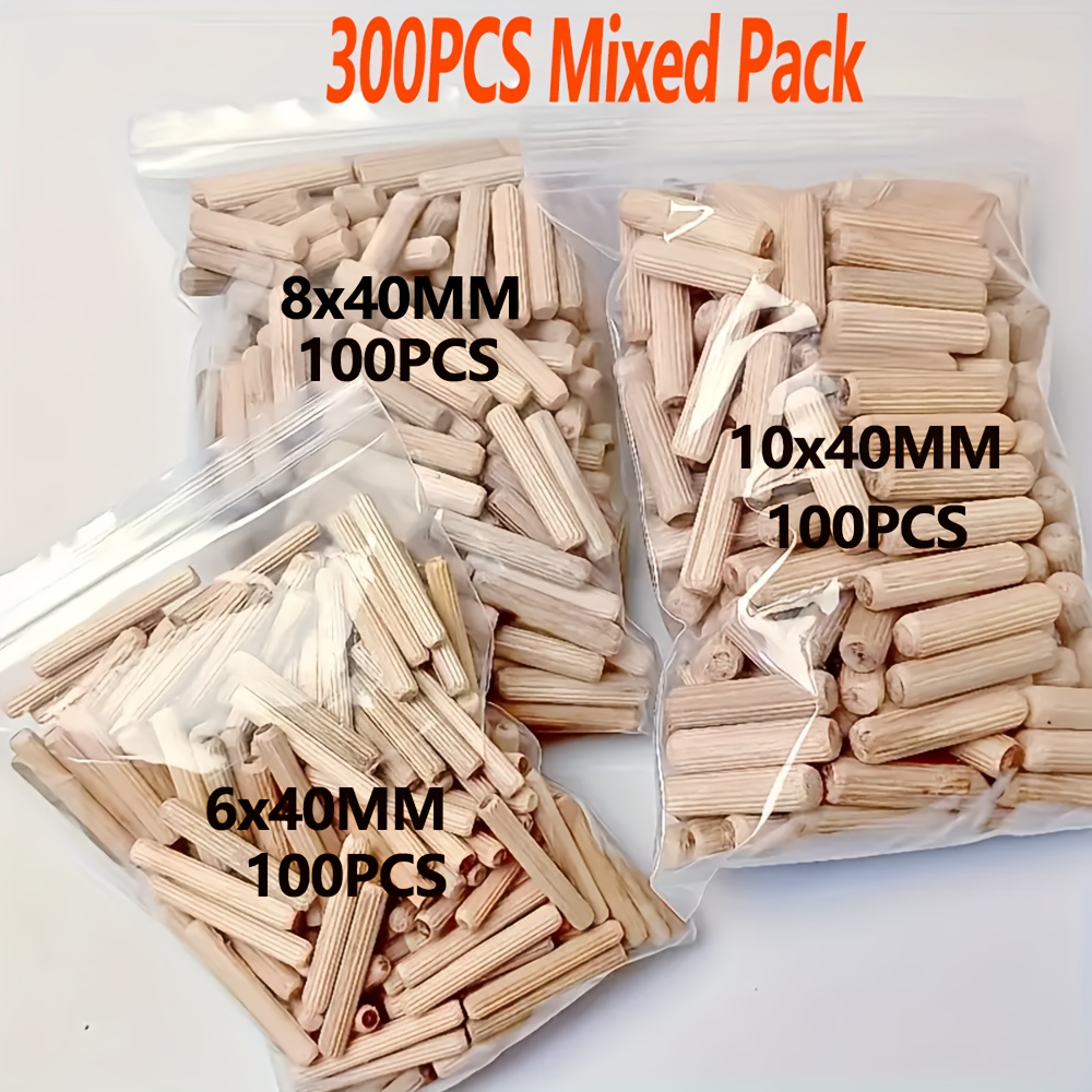 mixed size wood dowel set tenon with angled eucalyptus plug and hole positioning accessories 6mm 8mm 10mm