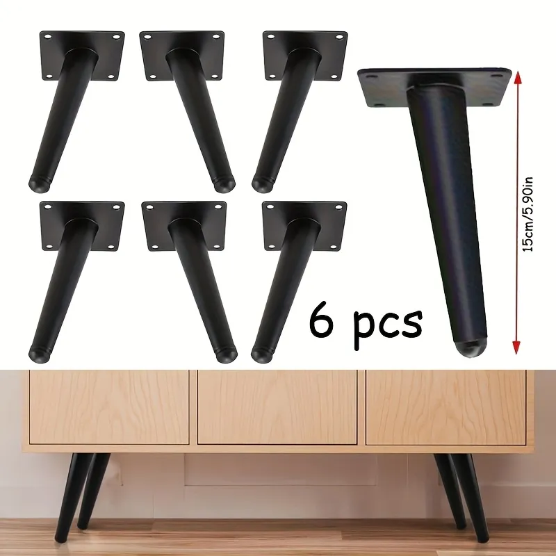 4/6/8/10pcs Furniture Legs * Conical Metal Legs Matte *-Century Style Furniture Feet for Sofa Cabinet Table Chair Cupboard DIY Projects