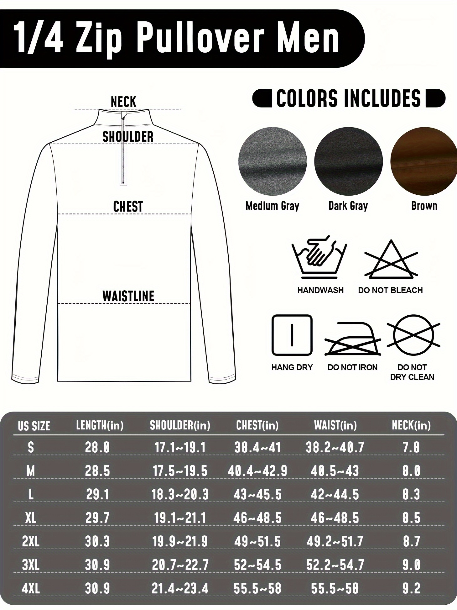 MIER Men's Quarter Zip Athletic Shirt - Moisture-Wicking
