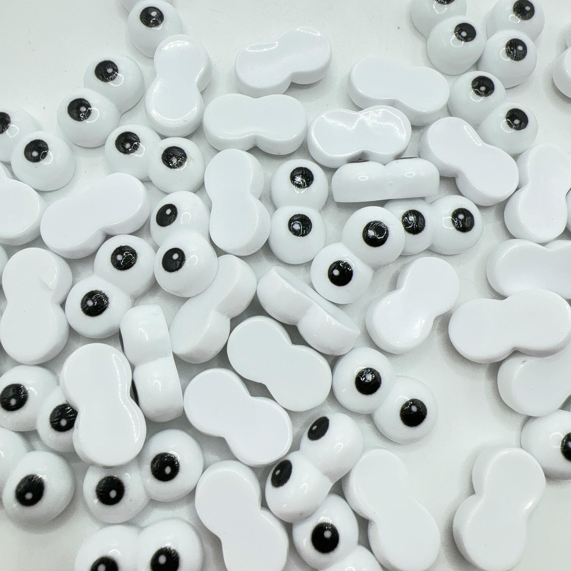 Image of 30pcs Diy 11-20mm Resin Cute Mini Cartoon Eyes Flat Cabochon, Woman Nail Slices Manicure Charms Ornament Hairpin Decorate Home Jewelry Make Accessories