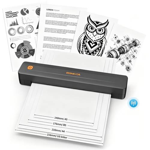 f11 compact wireless travel printer inkless thermal printer supports connection small and suitable for supports roll paper folded thermal paper