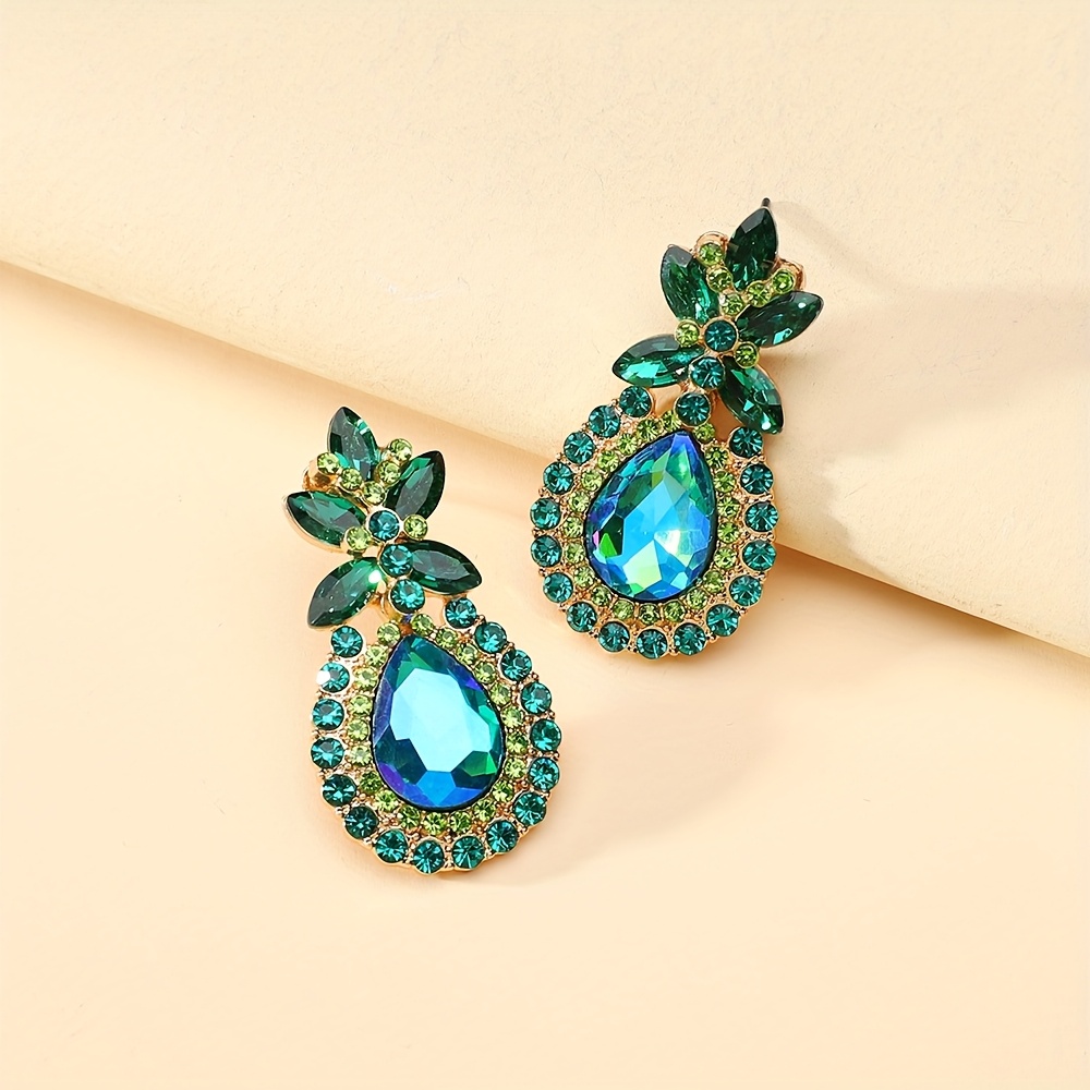Bohemian Style Pineapple Shaped Artificial Crystal Earrings, Colorful , Elegant And Exquisite, Women' Earrings