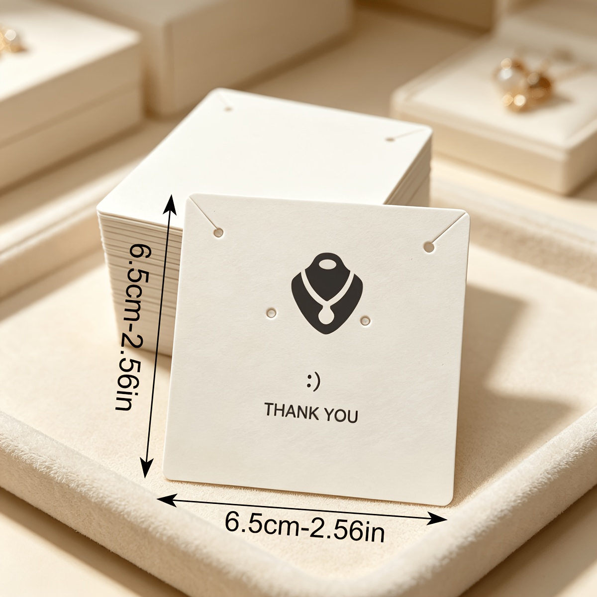 TEMU Tarjetas personalizadas blancas para exhibición de joyas, tarjetas de embalaje para aretes con logo personalizado, etiquetas soporte de para