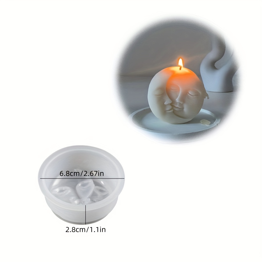 TEMU Stampo per candele Sole Luna Ornamento per candele Decorazione per la casa Plastrelle Aromaterapia Stampo in silicone
