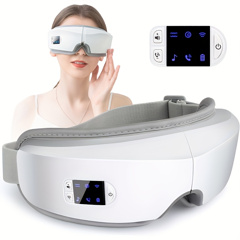 NVNV Massageur Oculaire Portable Intelligent 4D avec Pneumatique & Vibration, Chauffage, Musique & Modes Multiples pour un Massage Indolore - Adapté aux Yeux, Visage, Temporaux, Front - Idéal pour les Travailleurs de Bureau et les Mamans