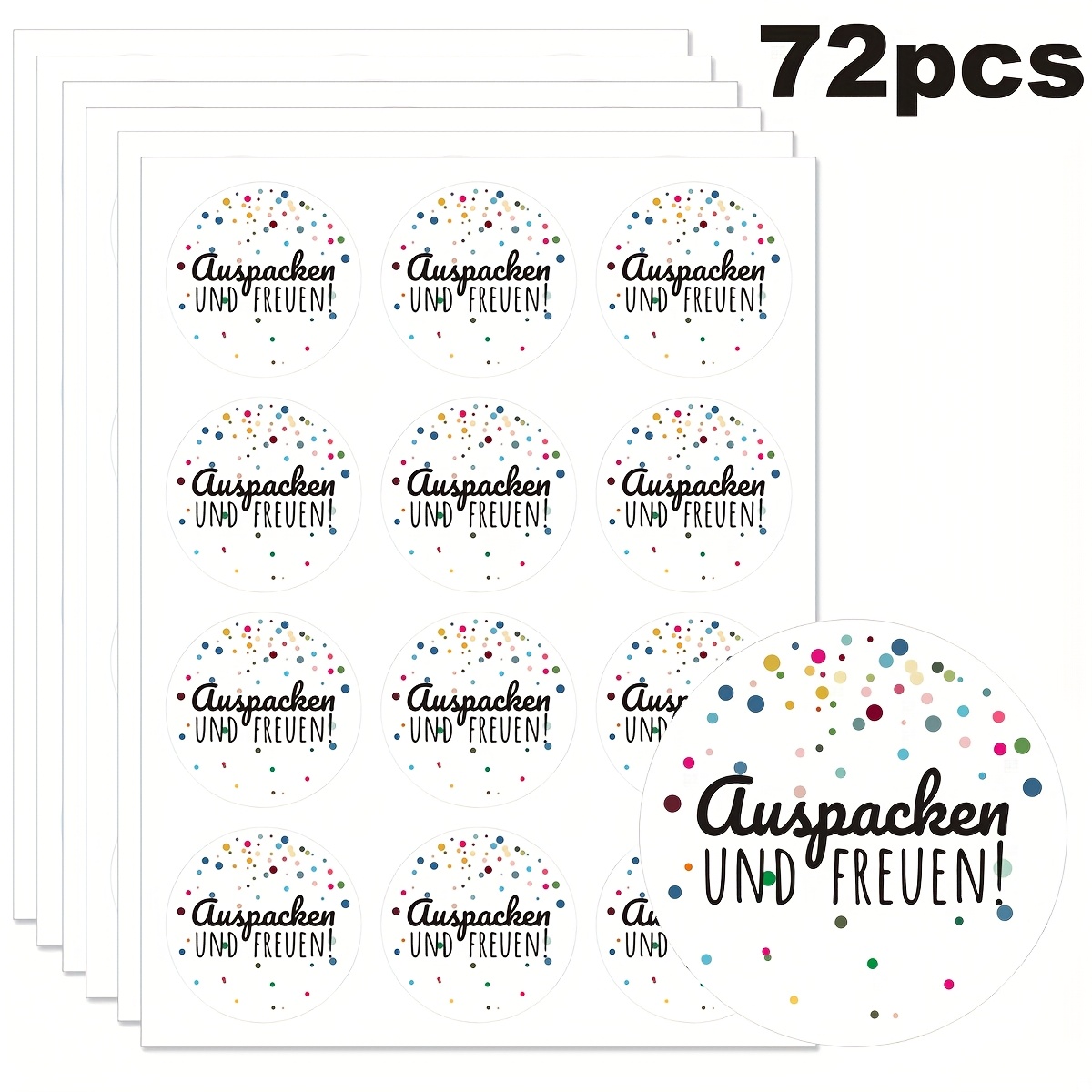 Image of 72pcs Beautiful Stickers, German Round Labels 1.57 Inch, Perfect For Invitations, Gifts, Thank You Notes, Reservations, Weddings, Birthdays, Etc